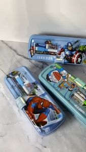 BOS Kotak Pensil Kaleng Set+WB 3 susun/Tempat Pensil/Tin Pencil Case