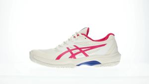 ASICS Women GAME FF Tennis Shoes in Cream/Bright Rose