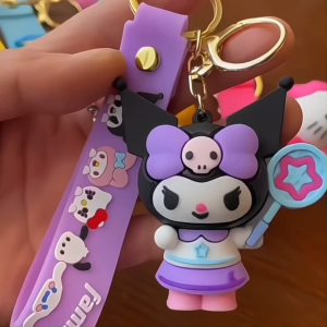 Keychain _ Kuromi comel rantai kunci loket kanak kanak hadiah Melody hanging keychain children kids gift 儿童三丽鸥吊坠挂饰钥匙圈
