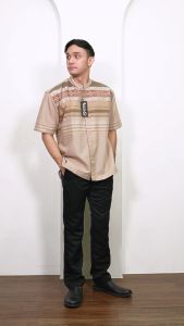 (BONUS DUS) Baju Koko Pria Terbaru Lengan Pendek MOERBA Songket Warna 19D243474