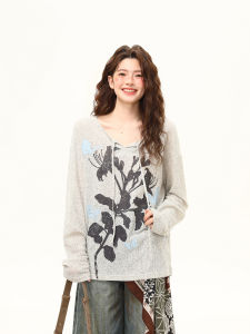 WILDAZI | Hand-painted Floral DesignR Long Sleeve Blouse