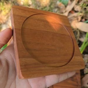 ที่รองแก้ว จานรองแก้ว ไม้สักแท้ แบบเหลี่ยม แบบเปล่า แผ่นรองแก้ว ที่วางแก้ว จานวางแก้ว เคลือบน้ำมันเกรดอาหาร อย่างดี พร้อมใช้งาน งานดี
