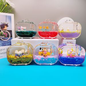 Acrylic Creative Television Oil Pen Holder Sand Drifting Childrens Blind Box Gift Decorative Items for Festive Occasions