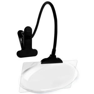 5X Magnifying Glass with Adjustable Clip Hands Free Magnifying Glass with Flexible Neck Large Page Magnifier Reading Magnifier