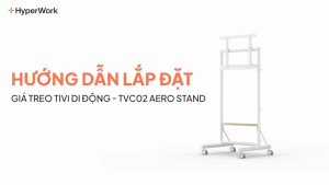 Giá treo tivi di động Hyperwork Aero Stand HPW-TVC02-WHT Trắng | Tải trọng 70kg - Bảo Hành 24 Tháng