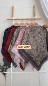 Hijab Voal Motif Segi Empat Printing Laser Cut Terbaru/Jilbab/Kerudung Murah