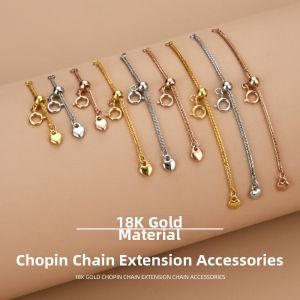 ZUOOU | Adjustable Extender Chain with Spring Clasp 18k Gold Plated Non-fading DIY Heart-end Necklace Accessory
