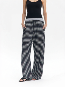 CALLED BACK | Stripe Rope Waist Wide Leg Fall New Pants