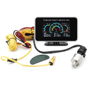 3 in 1 Universal Car 12V/24V LCD Digital Truck Car Oil Pressure Voltage Water Temp Combination Table With 1/8 NPT Sensors