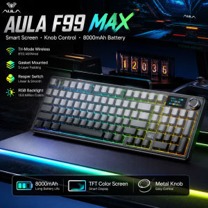 AULA | AULA F99MAX Tri-mode Mechanical Keyboard 98% Smart Display Knob Hot Swappable Gasket 8000mAh RGB For PC Mac Laptop