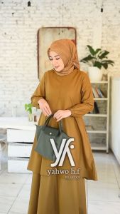 Seragam Kerja Wanita Gamis Dinas PNS PDH Pemda ASN Guru warna Kheki Bahan Toyobo Fodu Kualitas Premium Model Kurung Melayu Busui Terbaru Best seller