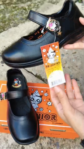 สินค้าพร้อมส่ง รองเท้านักเรียน หนังดำ PS Junior รหัส JF-4400