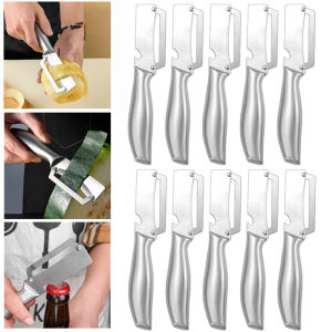 มีดปอกด้ามจับสแตนเลส1ชิ้นมีดปอกเปลือกสับปะรดครัวเรือนอเนกประสงค์กันลื่น