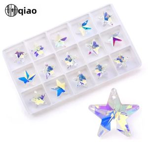 15 Chiếc 18 Mm 1 Lỗ 6714 Ngôi Sao Pha Lê Hạt AB Kính Ngôi Sao Năm Cánh Hạt Trang Sức Làm Bông Tai DIY Gói