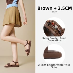 Josiny | Braided Soft Bottom Womens Sandals