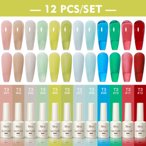 Mxsi 12pcs Summer Pastel Gel Nail Polish Set 120 Colors Semi Permanent Nail Supplies Long Lasting Vernis Nails Gel Varnish Kit
