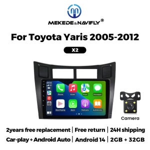 MEKEDE New 2025 Android System for Toyota Yaris XP90 2005 2006 - 2012 Car Radio Screen Stereo BT WIFI GPS 2 Din FM Monitor