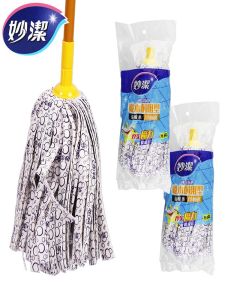 Miaojie Magic Cloth Cotton Thread Mop Thickening Super Absorbent Twist Strip Cloth Head Thread Mop For Home Mop Handle