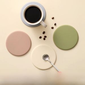 Luxurious Silicone Cup Mat Heat Resistant Office Coffee Cup Mat Anti Slip Dining Table Mat round Korean Style Cup Coaster