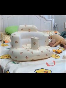 Jojotoy Kursi bayi sofa bayi Tiup Tempat Duduk Tiup PVC Multifungsi Pola Beruang Cetak Hewan Infant Seat 0-3 Tahun Balon Balita Binatang Infant Seat Mainan Terapung Air Anak Laki Laki Perempuan