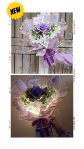 glaucous.craft Buket Bunga Mawar Uang 10 Lembar Lampu - Size Medium