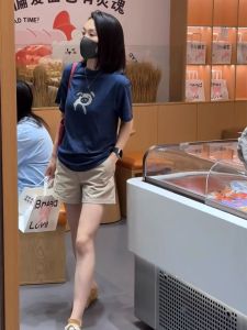 Áo Thun Cotton in Hình Con Lợn Thường Ngày Mùa Hè Tay Ngắn Cổ Tròn Thanh Lịch Phong Cách Mỹ Đa Năng Vai Áo