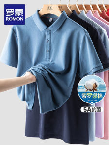 Áo Thun Nam Cổ Polo Tay Ngắn Thoáng Khí Kháng Khuẩn Mùa Hè Mới Phong Cách Thường Ngày Cổ Polo Nam Thương Hiệu Romon