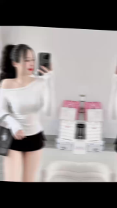 Áo lệch vai tay dài KVYBODY A48 chất thun cotton borip lụa dày mịn co giãn thích hợp mặc ở nhà đi chơi đi du lịch