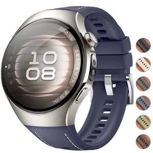 Luxury Leather Strap For Huawei Watch 5 46MM No Gaps Rubber Band For Huawei Watch 5 42mm Business Quick Release Band