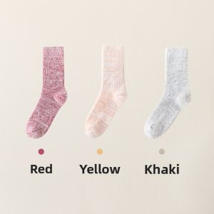 MiiOW | Thickened Fleece Womens Mid-calf Socks Cat Person Winter Warm Sleep Floor Velvet Long Socks Autumn Winter Seasonal Thermal
