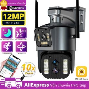 Camera IP Không Dây Ba Ống Kính 12MP Với Khả Năng Zoom Quang Học 10X Giám Sát An Ninh WiFi Với Tính Năng Theo Dõi Tự Động Video P2P Trong Nhà Ngoài Trời