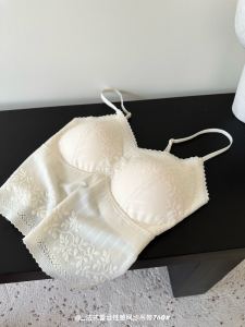 Áo Ba Lỗ Ren Gợi Cảm Kiểu Pháp Áo Lưới Dây Nhỏ Có Đệm Ngực Không Để Lại Dấu Vết Cổ Chữ V Mỏng Dài Vừa Phải Áo Ngực Không Dây Mùa Hè