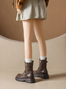 Agsdon | Thick Sole Melan Retro Short Boots