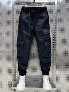 Mens Fleece Lined Cargo Pants Casual Harlan Trousers with Multiple Pockets Loose Fit Comfortable Sporty Autumn Winter Fashion