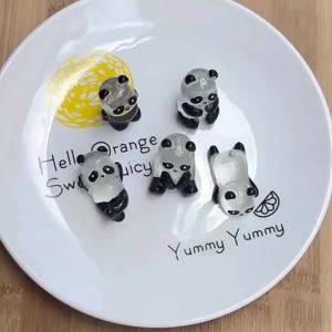 5Pcs 3D Mini Glowing In Dark Panda Toy DIY Handmade Resin Luminous Figurines Home Ornaments Panda Decorate Micro Landscape