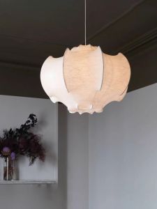 Silent Wind Goatskin Chandelier: Italian Designer Style with Imitation Silk Body and Iron Shade for Bedroom/Study Creativity Cream Lighting