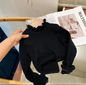 JIFANPAUL | Pure Color Half-High Neck Warm Knit Sweater for Girls
