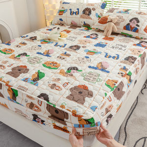 Pure Cotton Waterproof Bedding Protector Single Piece Anti-Slip Childrens Mattress Cover Three Piece Set Anti-Bacterial