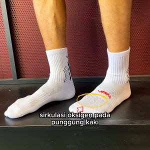 Kaos Kaki Olahraga Fox Anti Slip Kaoskaki Futsal Sepakbola Voli Joging Tidak Licin All Size Hitam Putih