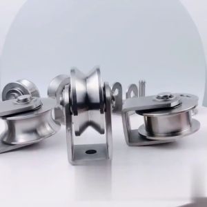 304 Stainless Steel Sliding Gate Roller Wheel Set Heavy Duty v u Groove Roller Wheel Gate Bearing For Sliding Gate Door
