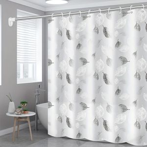 Clear Shower Curtain Plastic Shower Liner PEVA 180x180CM Lightweight Waterproof Shower Curtains for Bathroom with 12Pcs Hooks
