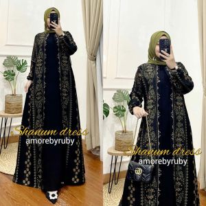 gamis motif simpel kekinian gamis buka pintu edisi shanum dress