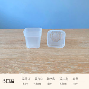Thickened Transparent Plastic Plant Pots White Square Succulent Plant Pots with Tray Breathable Drip Tray Gardening Supplies