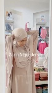 Elzatta Bergo Haji Umroh Zaria Niqab Jersey Jilbab Instan Bergo Jumbo