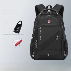 Large Capacity Casual Travel Mens Backpack with Laptop Compartment Military Knife Double Shoulder Bag Business Leisure Student Bookbag