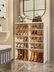 AntBox Luxury Plastic Shoe Cabinet No Installation Required Home Entrance Short Boots Storage Rack Modern Simple Style