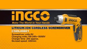 Máy siết vít dùng pin 8V sạc pin bằng cáp type C INGCO CSDLI08025 (Mẫu Mới) CSDLI0802 túi vải.