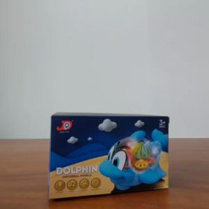 Mainan Anak Robot Lumba Lumba Cute Dolphin Gear Bergerak Berjalan LED Suara