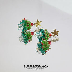 Elegant Christmas Tree Shaped Earrings for Women Unique Design Luxury Feel Fashionable New 2024 Trendy Jewelry Accessories