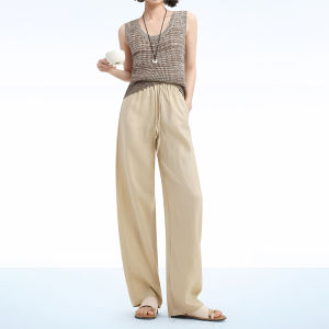 HIPPIE MISS | Boho Summer Womens Tencel Linen Loose Wide Leg Pants